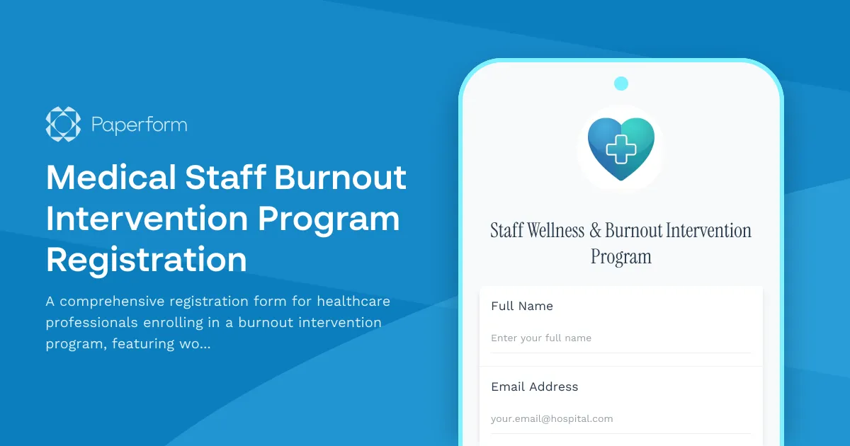 Medical Staff Burnout Intervention Program Registration