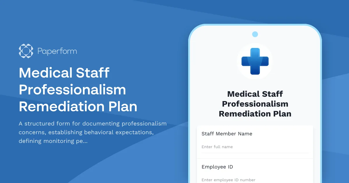 Medical Staff Professionalism Remediation Plan