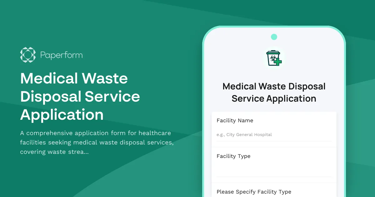 Medical Waste Disposal Service Application