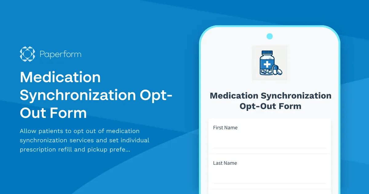 Medication Synchronization Opt-Out Form