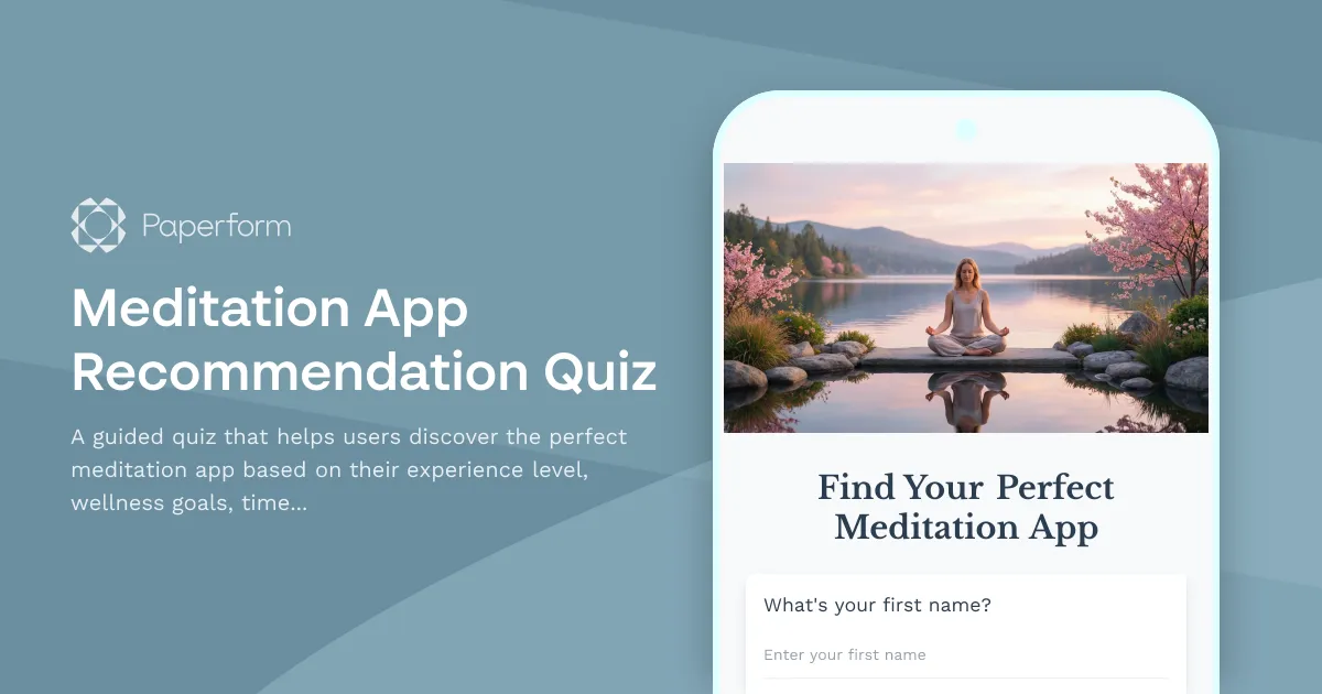 Meditation App Recommendation Quiz