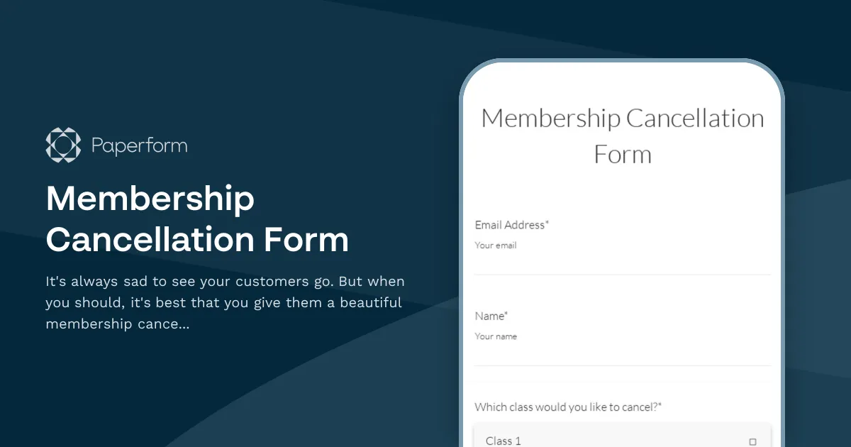Membership Cancellation Form