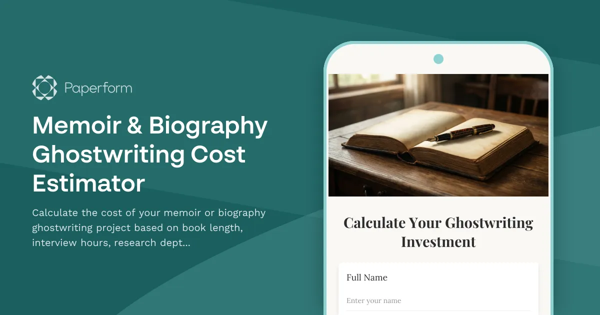 Memoir & Biography Ghostwriting Cost Estimator