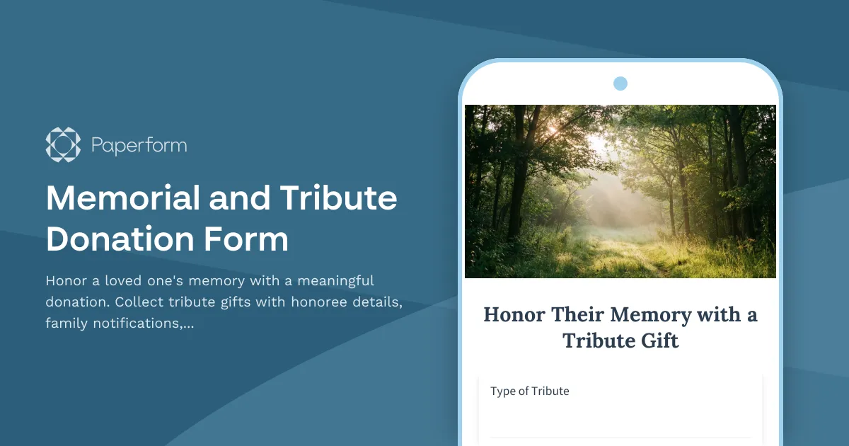 Memorial and Tribute Donation Form