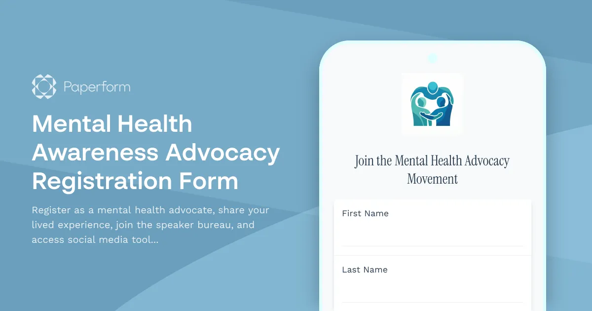 Mental Health Awareness Advocacy Registration Form
