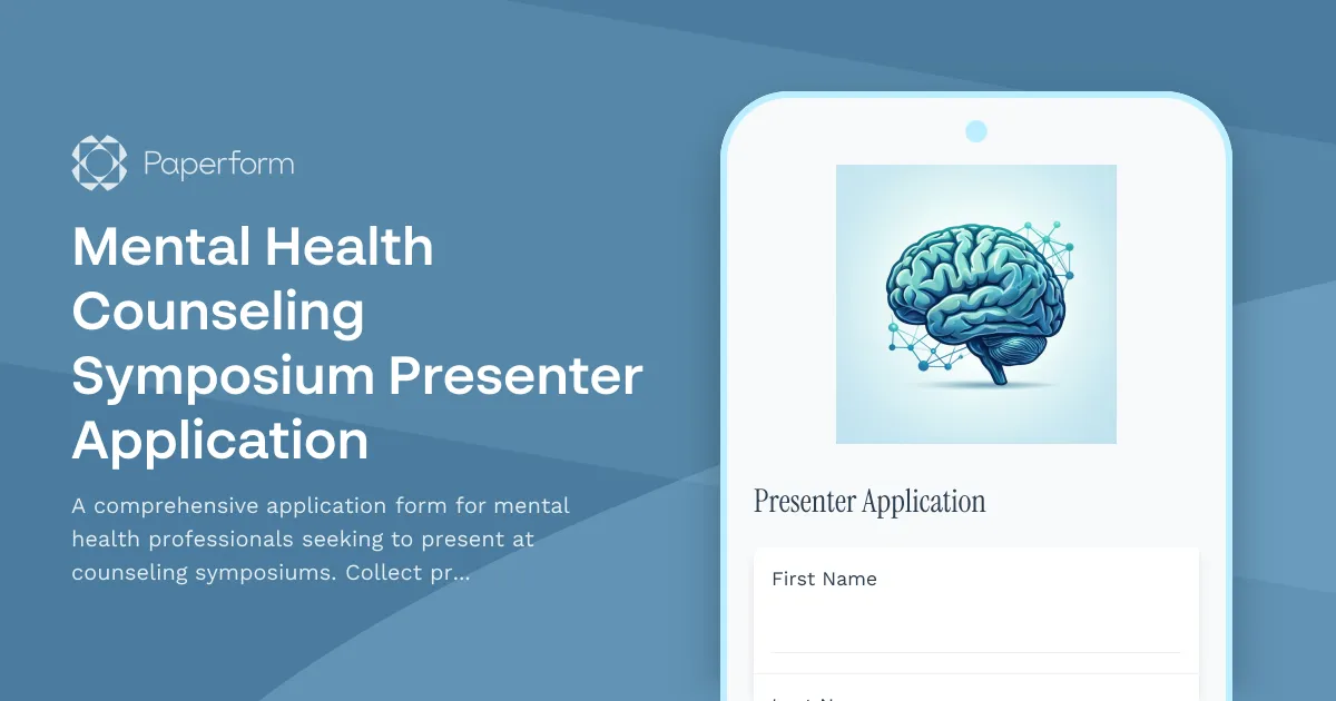 Mental Health Counseling Symposium Presenter Application