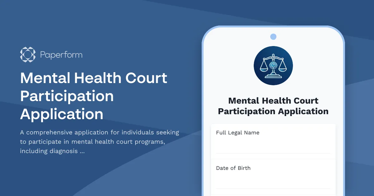 Mental Health Court Participation Application