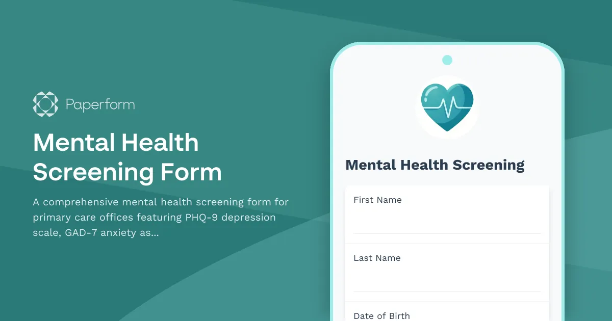 Mental Health Screening Form