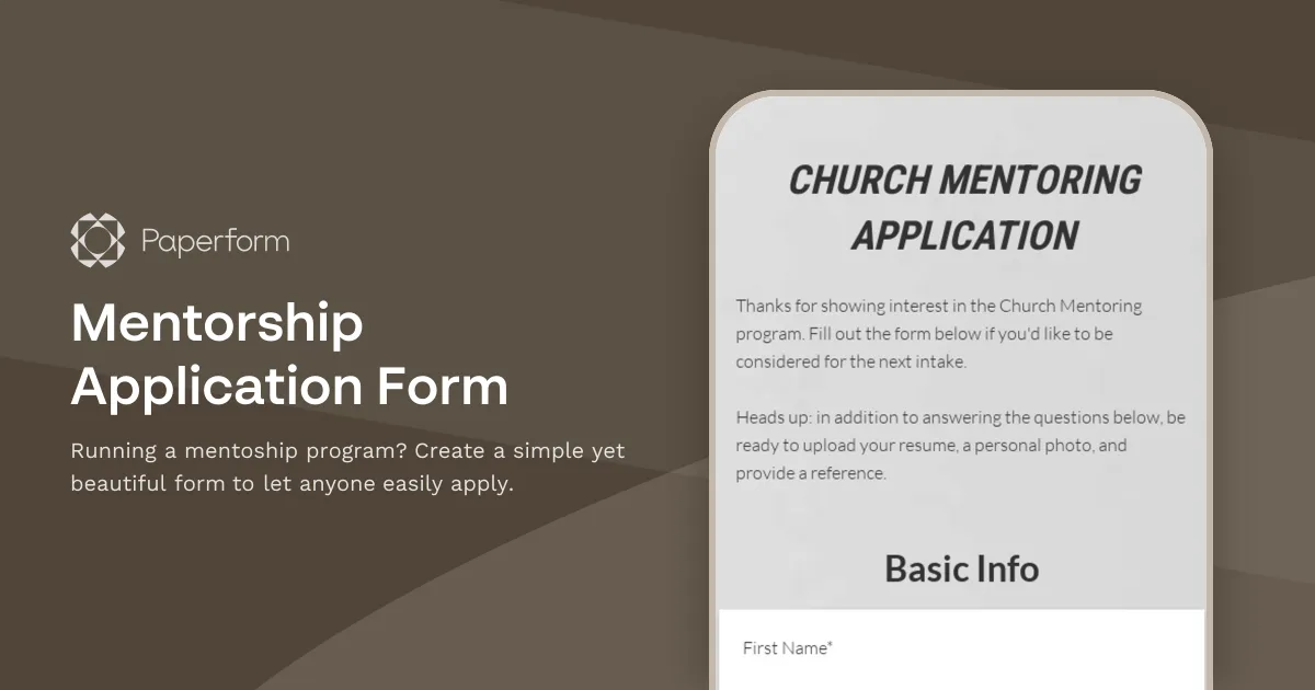 Mentorship Application Form