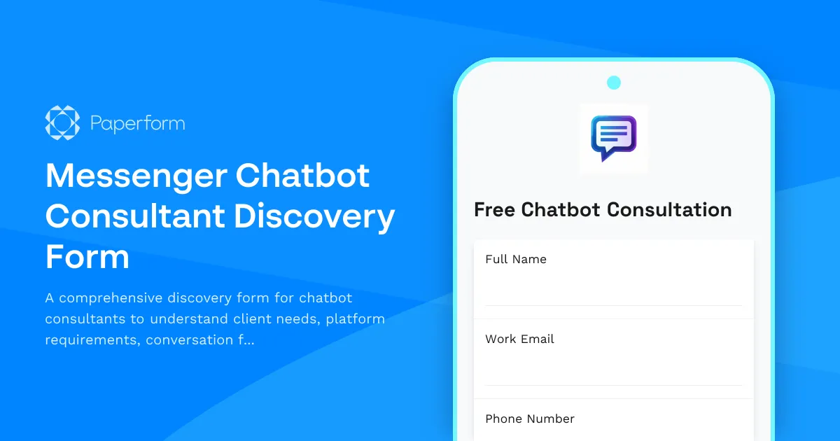 Messenger Chatbot Consultant Discovery Form
