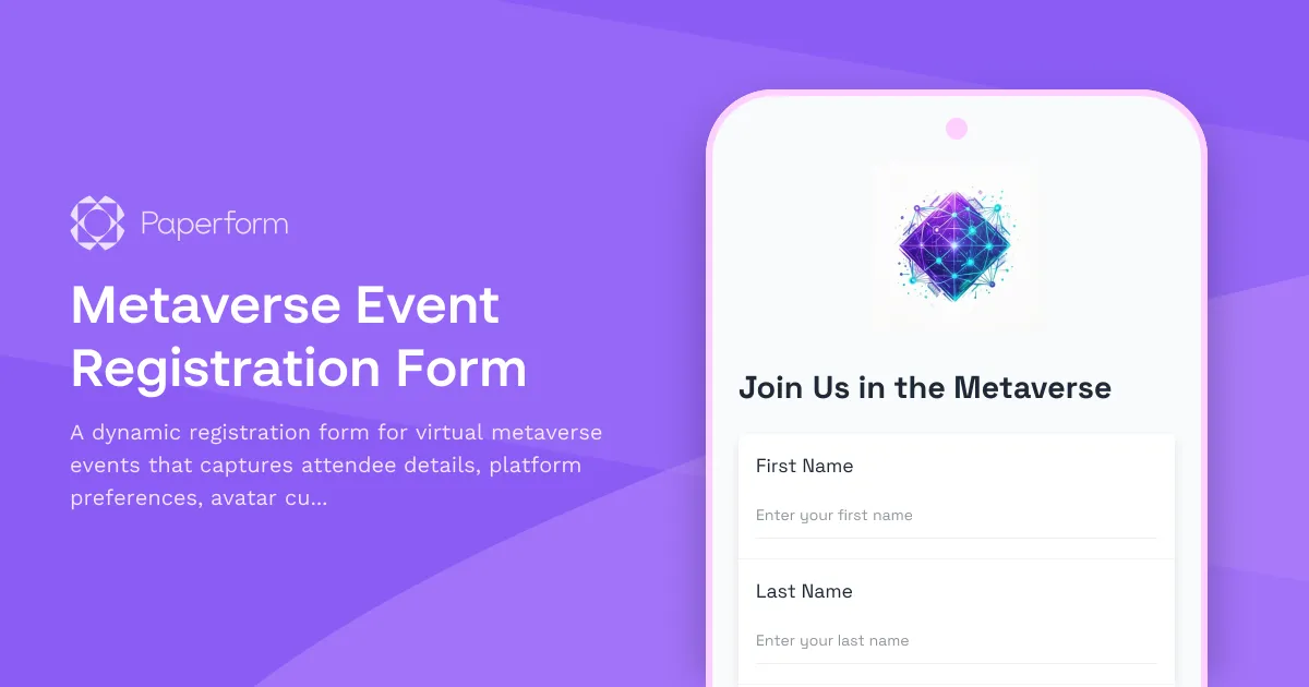 Metaverse Event Registration Form