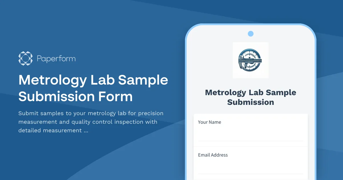 Metrology Lab Sample Submission Form