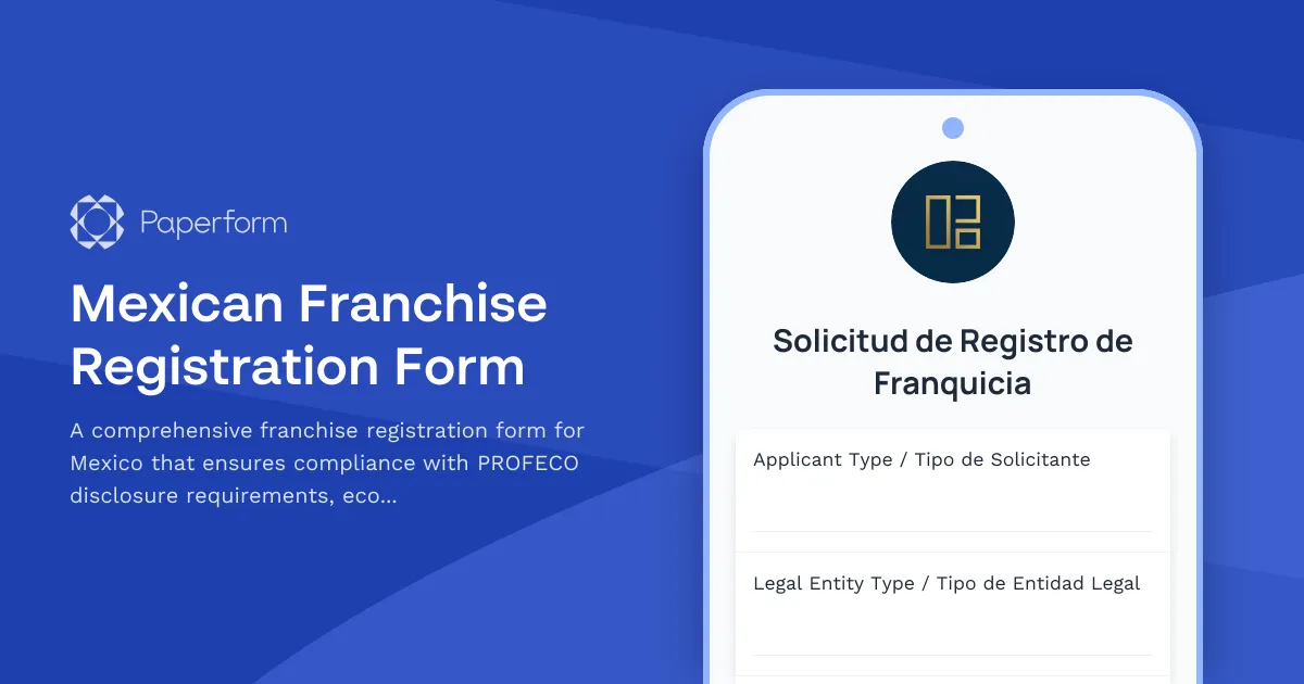Mexican Franchise Registration Form