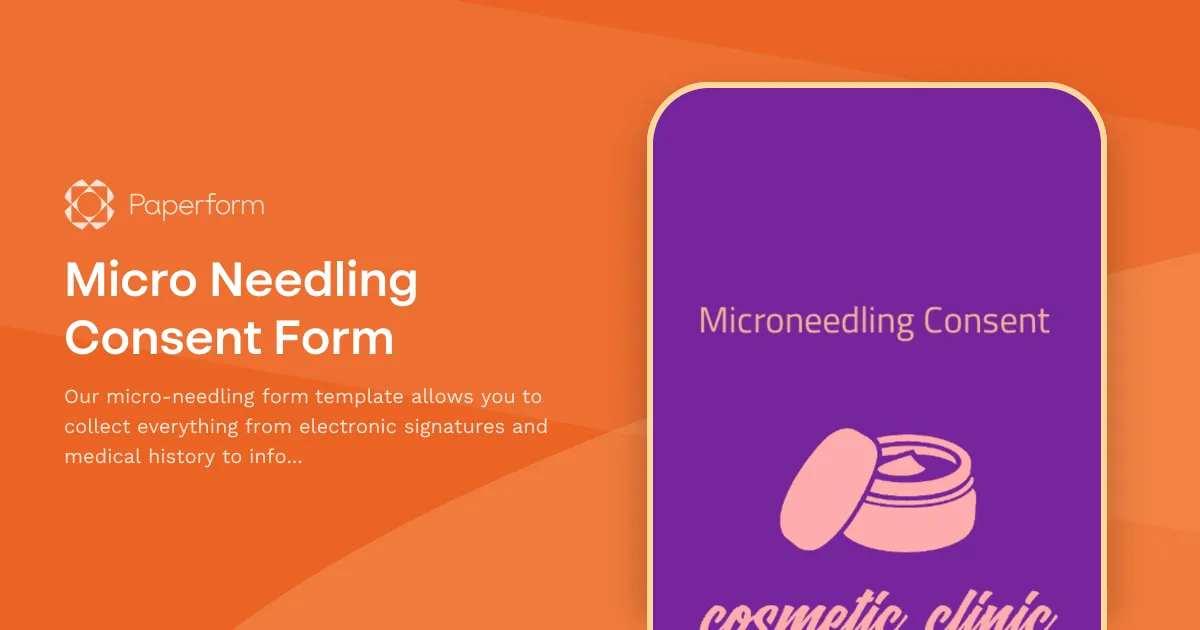 Micro Needling Consent Form
