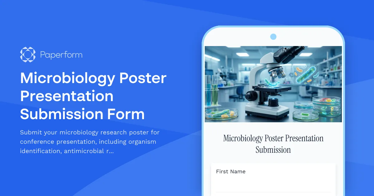 Microbiology Poster Presentation Submission Form