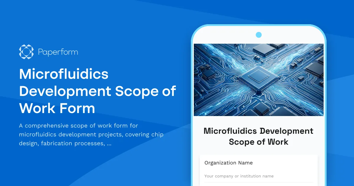 Microfluidics Development Scope of Work Form
