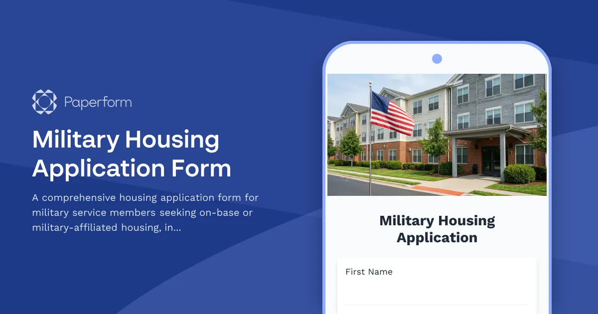 Military Housing Application Form