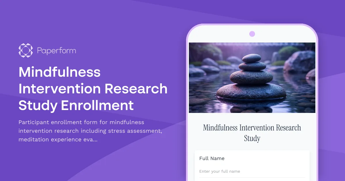 Mindfulness Intervention Research Study Enrollment