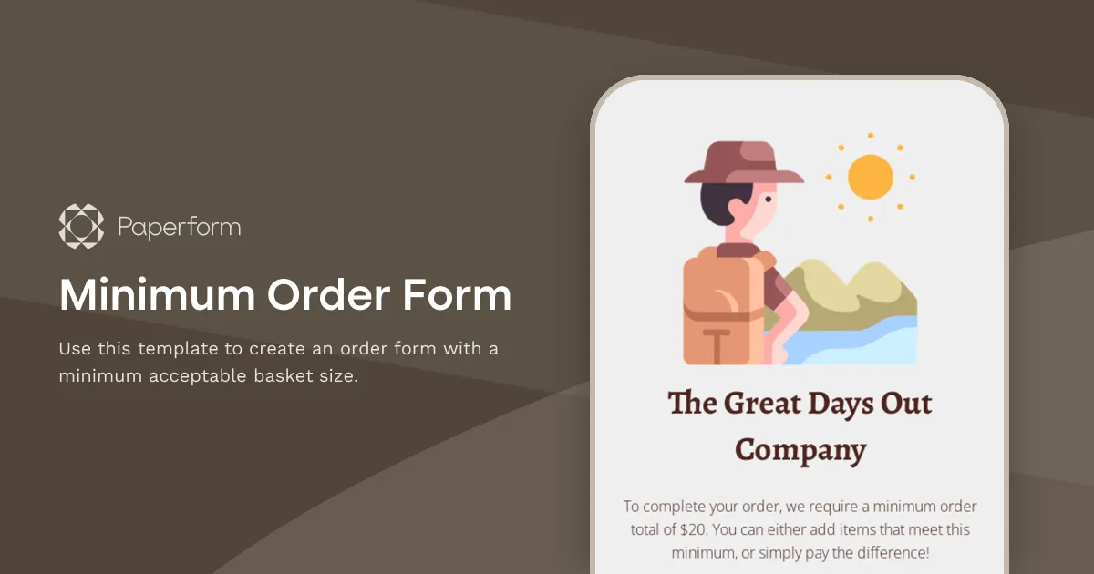 Minimum Order Form