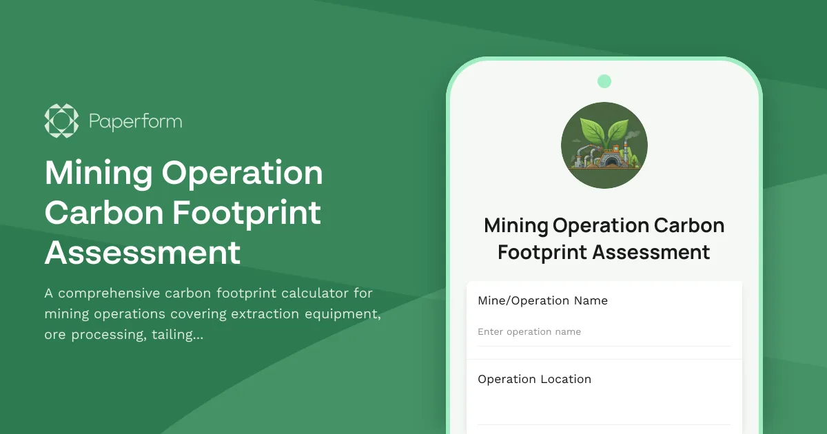 Mining Operation Carbon Footprint Assessment
