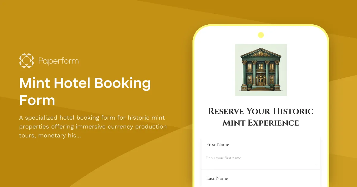 Mint Hotel Booking Form