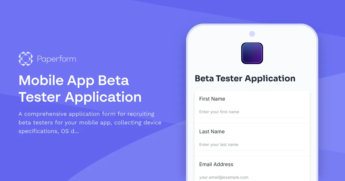 Mobile App Beta Tester Application
