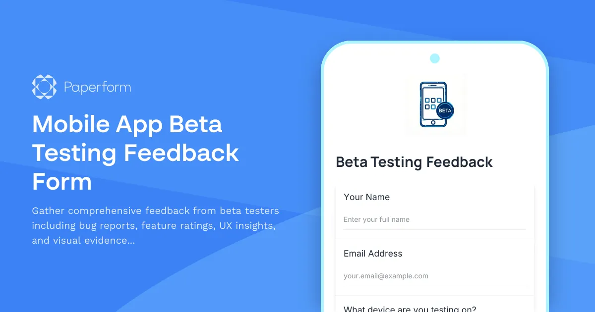 Mobile App Beta Testing Feedback Form