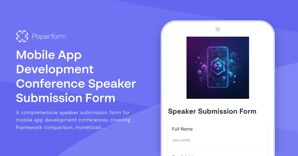 Mobile App Development Conference Speaker Submission Form