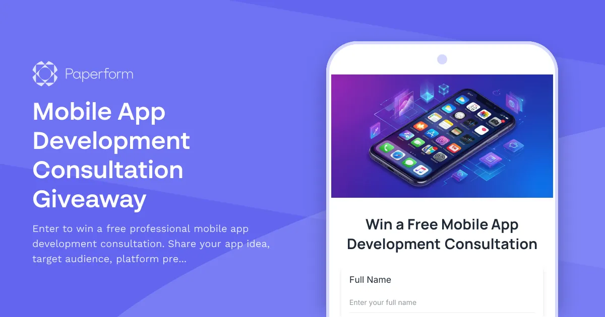 Mobile App Development Consultation Giveaway