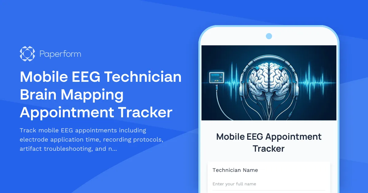 Mobile EEG Technician Brain Mapping Appointment Tracker