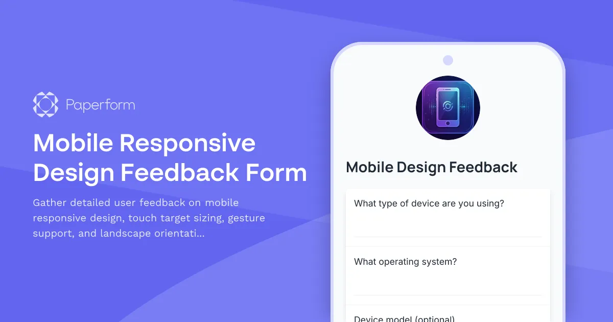 Mobile Responsive Design Feedback Form