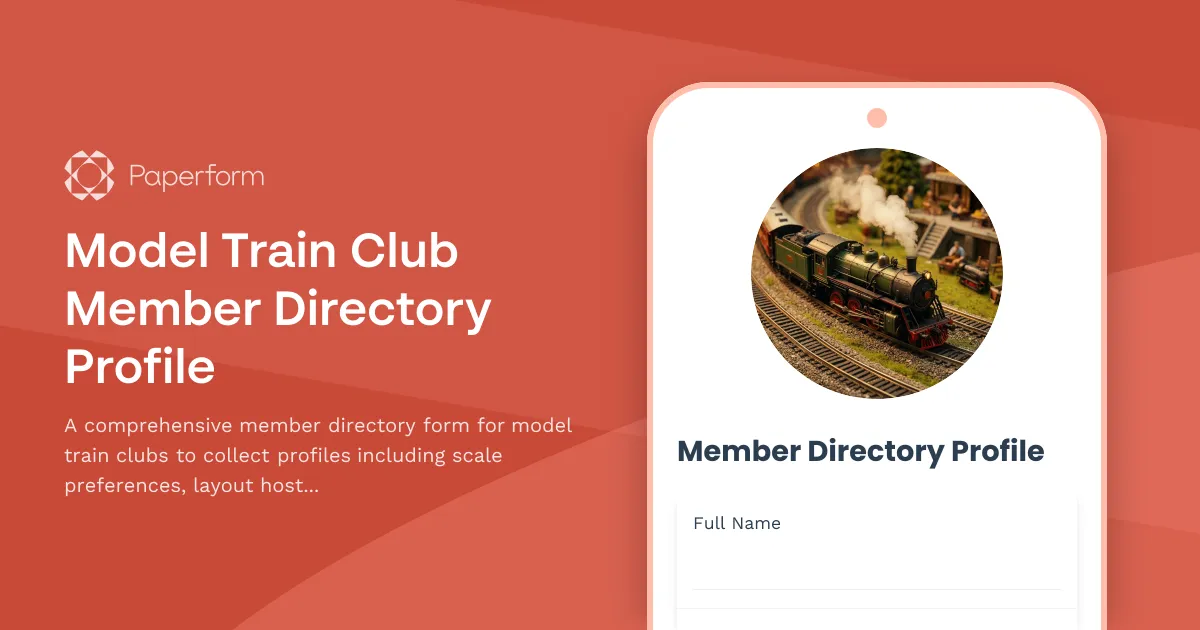 Model Train Club Member Directory Profile