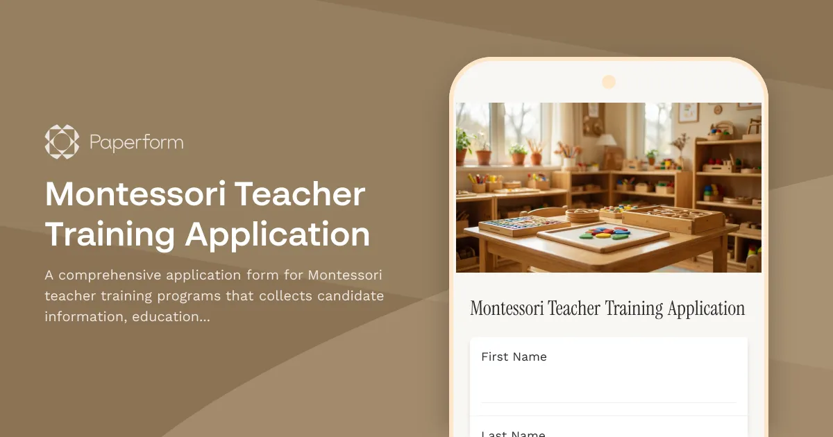 Montessori Teacher Training Application