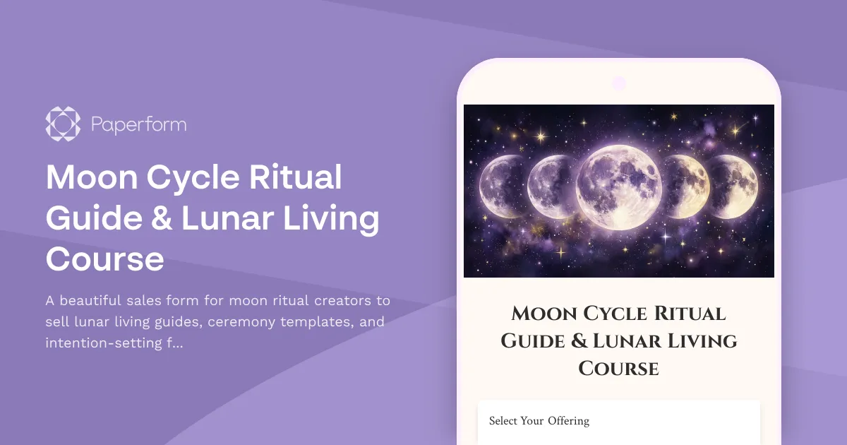Moon Cycle Ritual Guide & Lunar Living Course