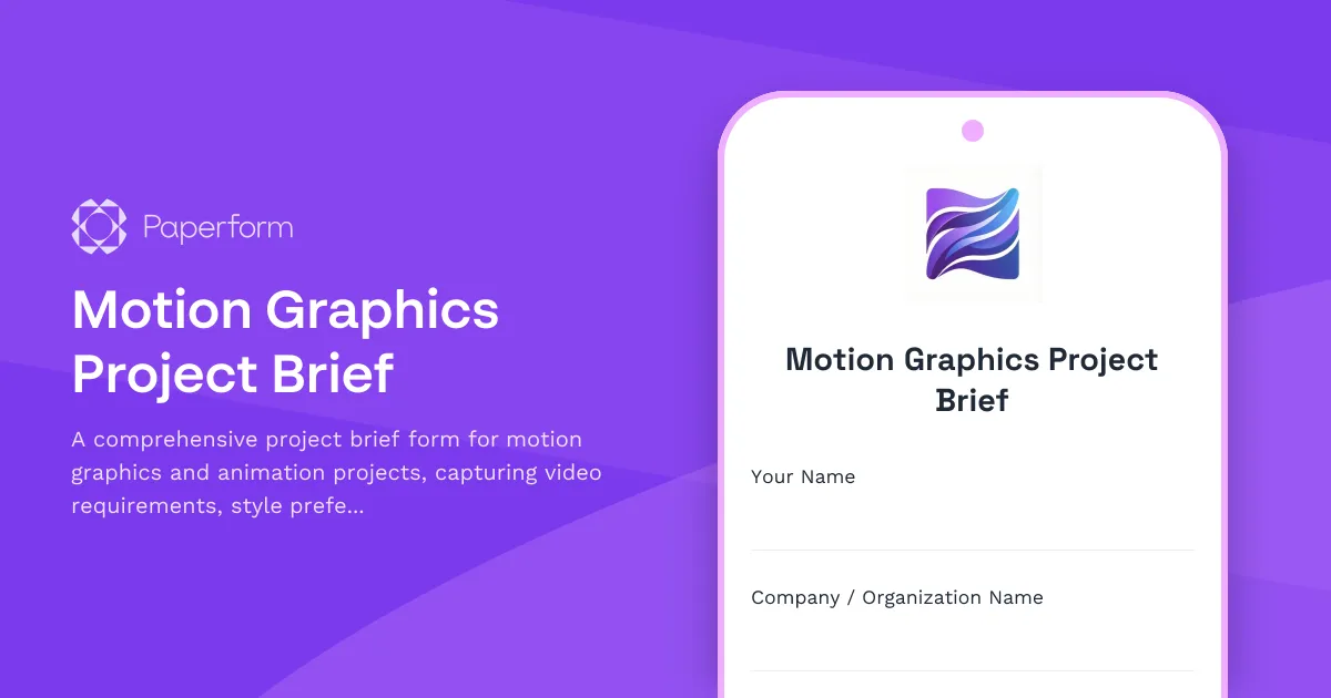 Motion Graphics Project Brief
