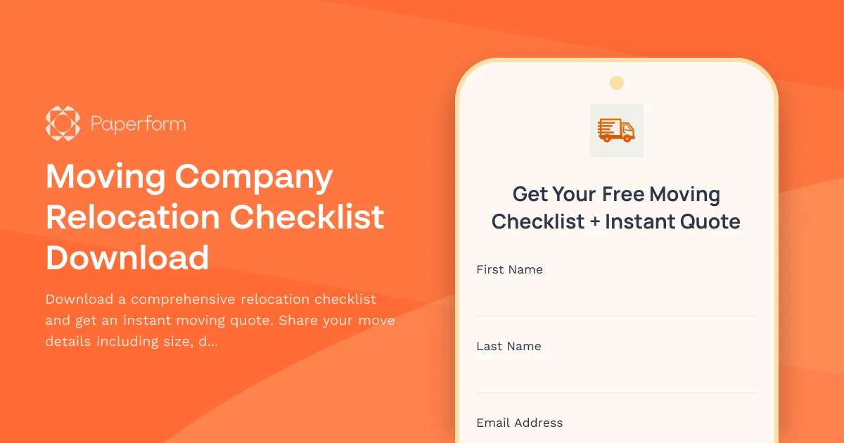 Moving Company Relocation Checklist Download
