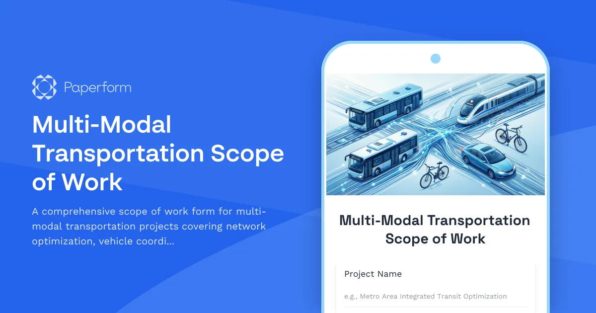 Multi-Modal Transportation Scope of Work