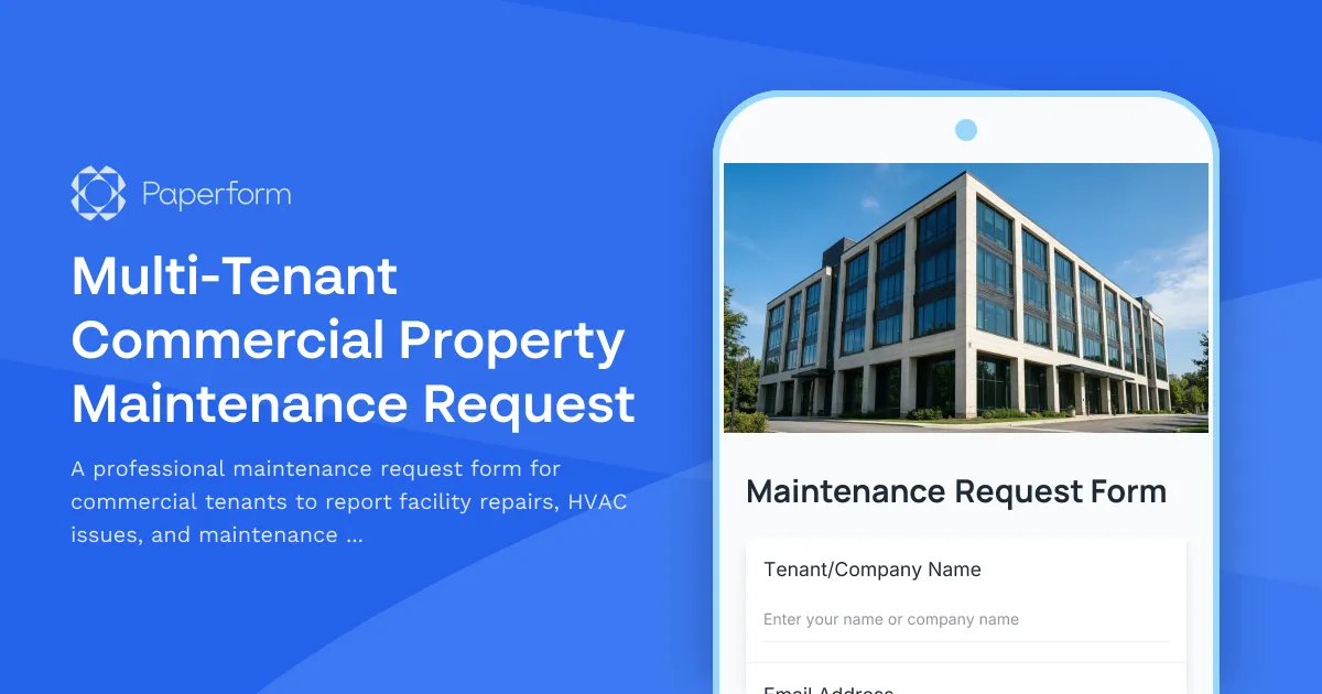 Multi-Tenant Commercial Property Maintenance Request