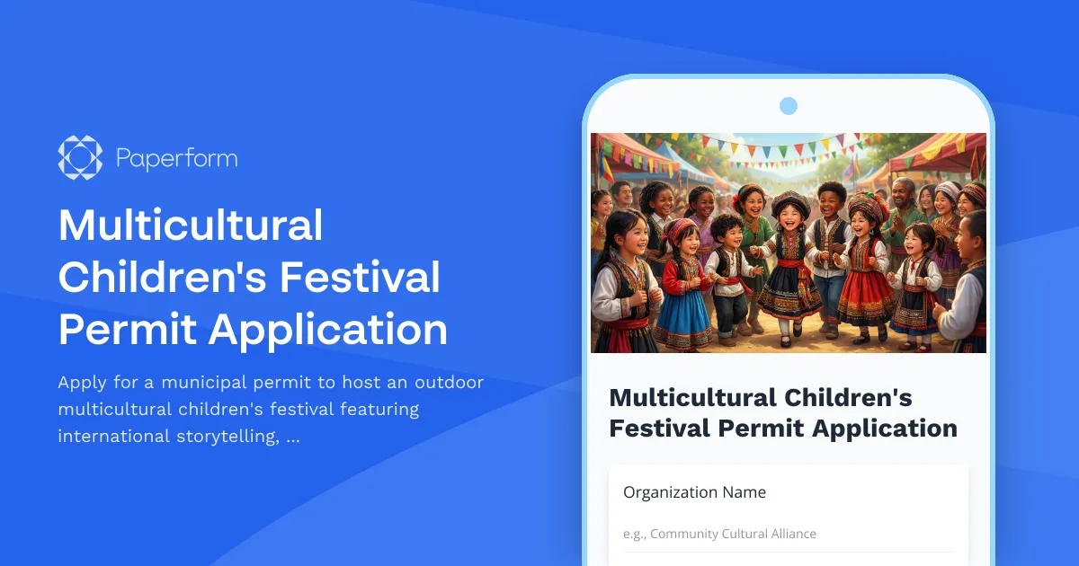 Multicultural Children's Festival Permit Application