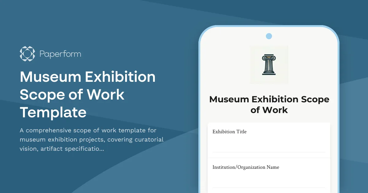 Museum Exhibition Scope of Work Template