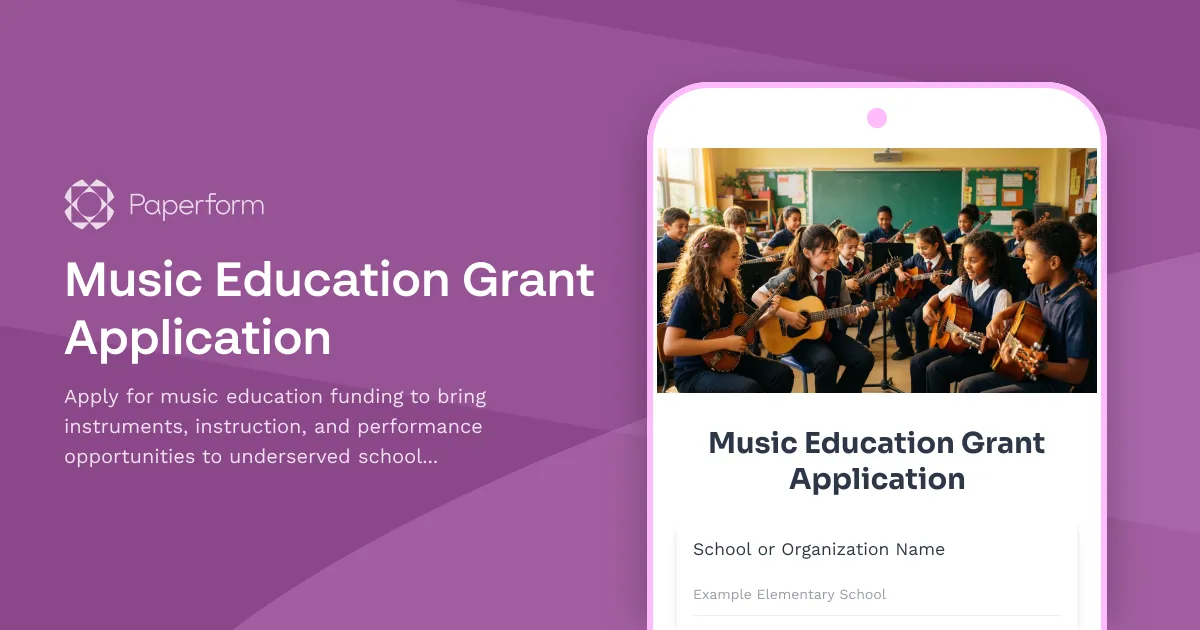 Music Education Grant Application