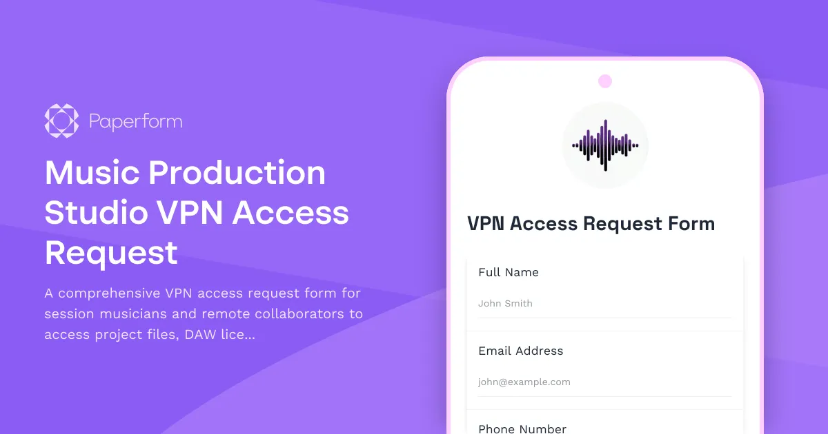 Music Production Studio VPN Access Request
