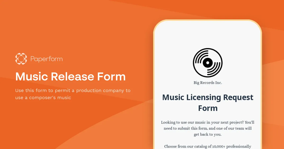 Music Release Form