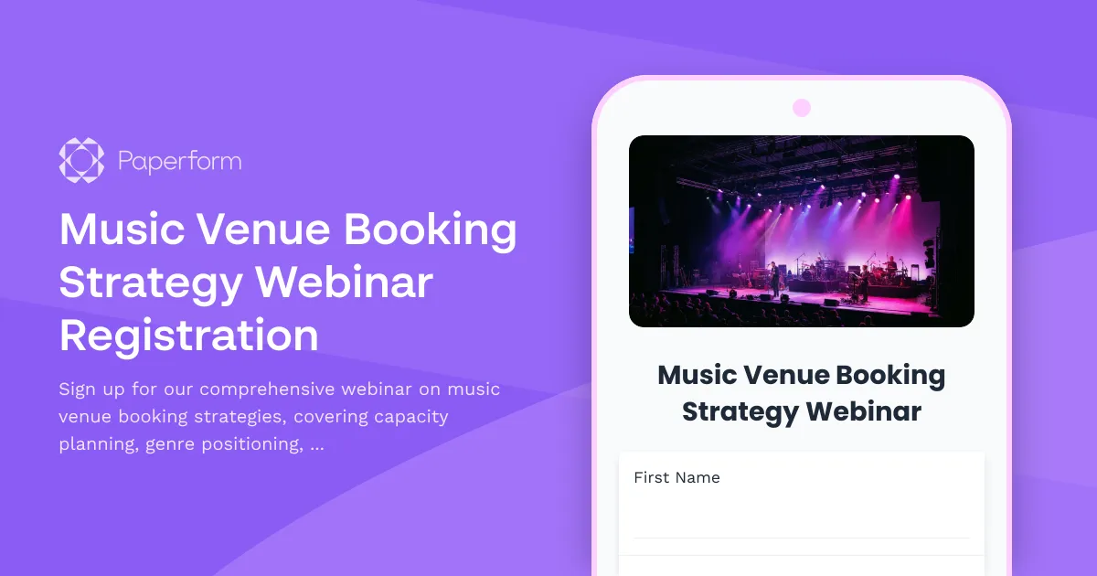 Music Venue Booking Strategy Webinar Registration