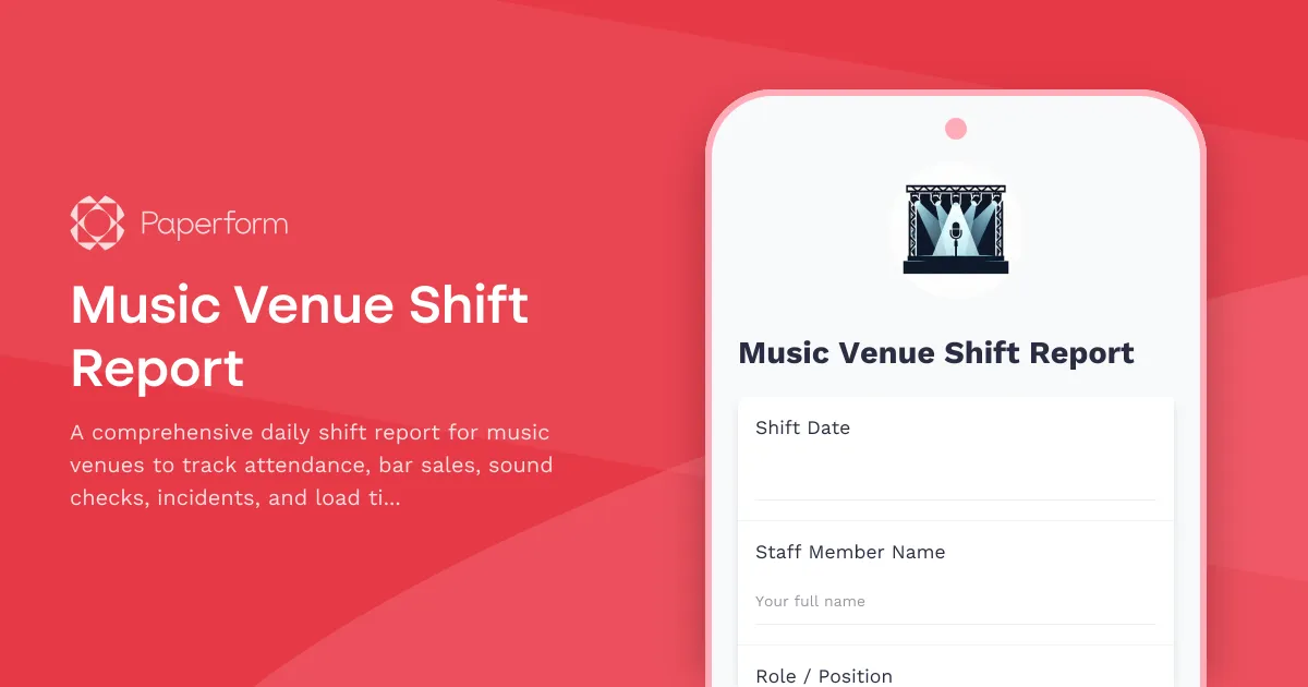 Music Venue Shift Report