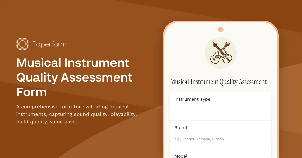 Musical Instrument Quality Assessment Form
