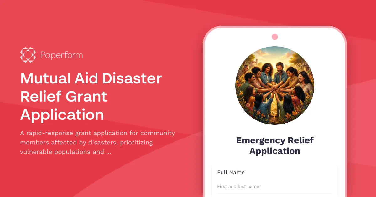 Mutual Aid Disaster Relief Grant Application