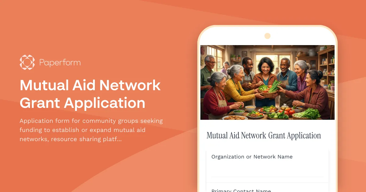 Mutual Aid Network Grant Application