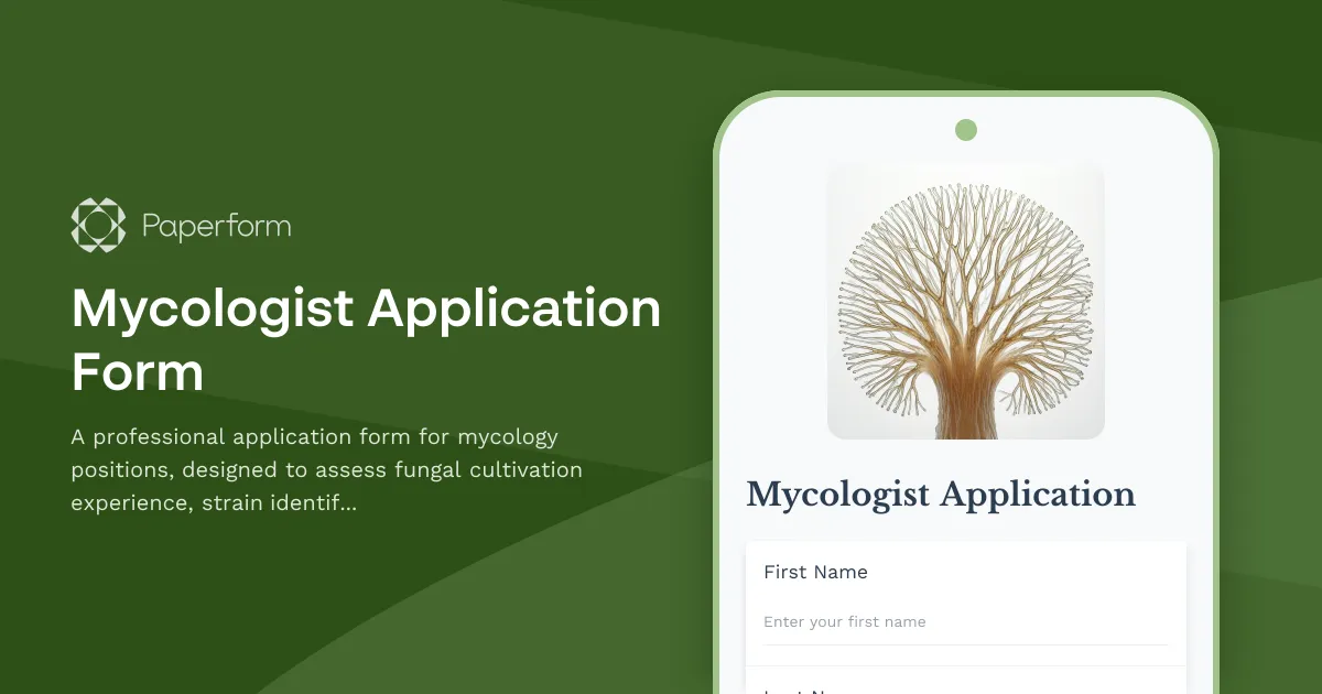 Mycologist Application Form