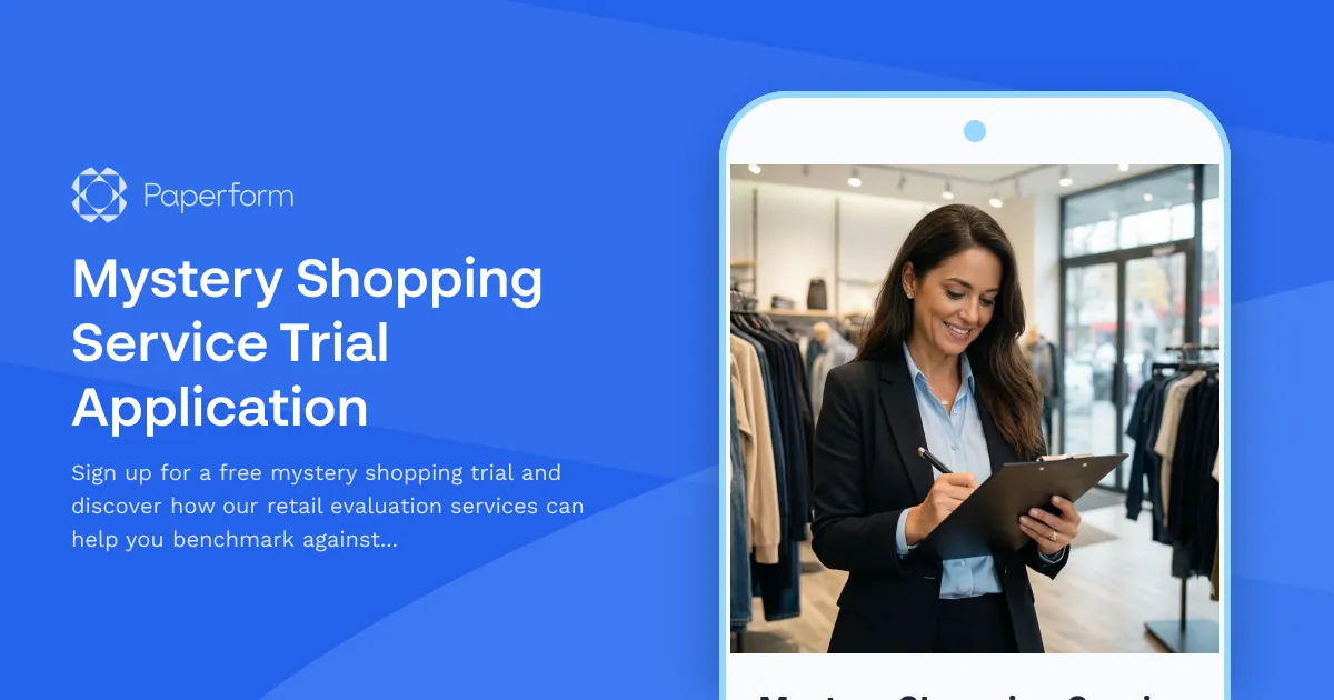 Mystery Shopping Service Trial Application